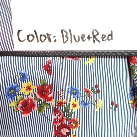 S.R. By Sweet Rain Blouse Top Women's Small Blue/Red Floral long sleeve - Picture 5 of 10